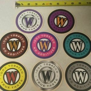 Vintage Lot of 8 Winston Cigarette Decal Stickers 100% Tobacco